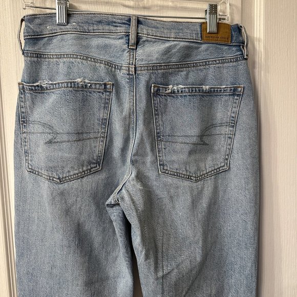 American Eagle | 90s Bootcut Light Wash Distressed Denim Jean Womens 6 30 x 31.5 - Picture 9 of 13